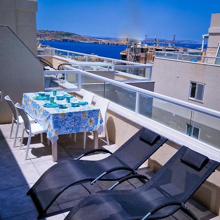 Sea View New Penthouse Terrace & Garage Parking Apartment St. Paul's Bay Exterior photo